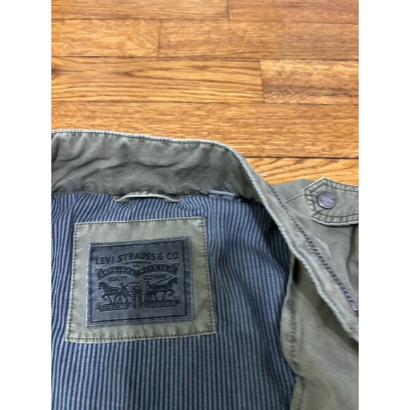 Levi's Womens Jacket Sz Small Green Military Full Zip Field Utility Lightweight - Picture 5 of 9